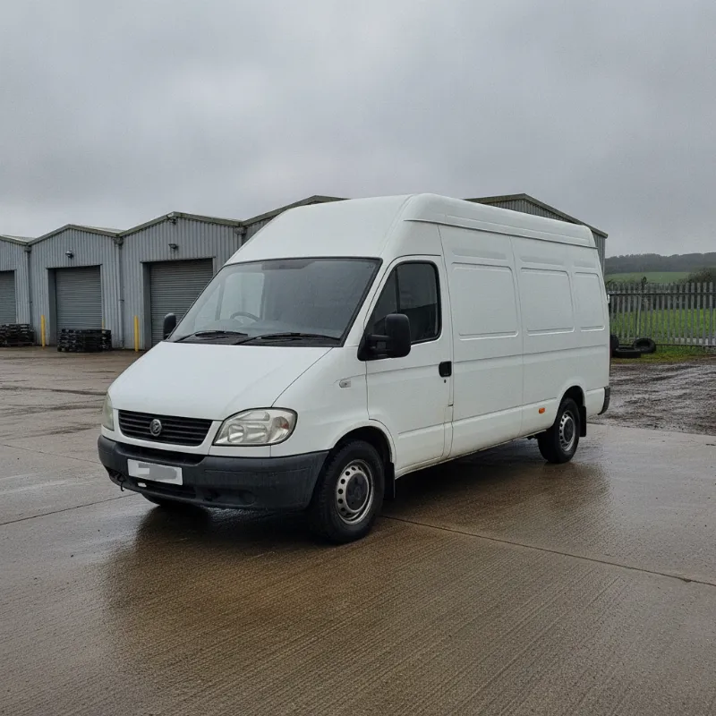 An LDV panel van parked on a UK industrial estate forecourt