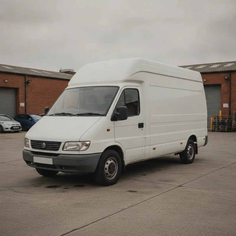 An LDV panel van parked on a UK industrial estate forecourt