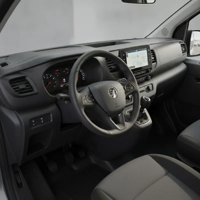 Vauxhall Vivaro panel van cabin interior with 10-inch touchscreen infotainment display